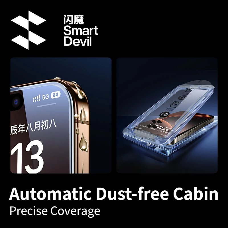 SmartDevil Protector de pantalla sin polvo para iPhone 16 cubierta completa película de vidrio templado HD película a prueba de polvo para iPhone 16 Pro Max 15 14 - imagen 5