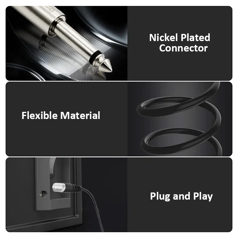 XLR hembra a 1/4 pulgadas 6,35mm TS Mono Jack Cable de micrófono desequilibrado Cable de un cuarto de pulgada TS Cable de micrófono hembra para amplificador - imagen 2