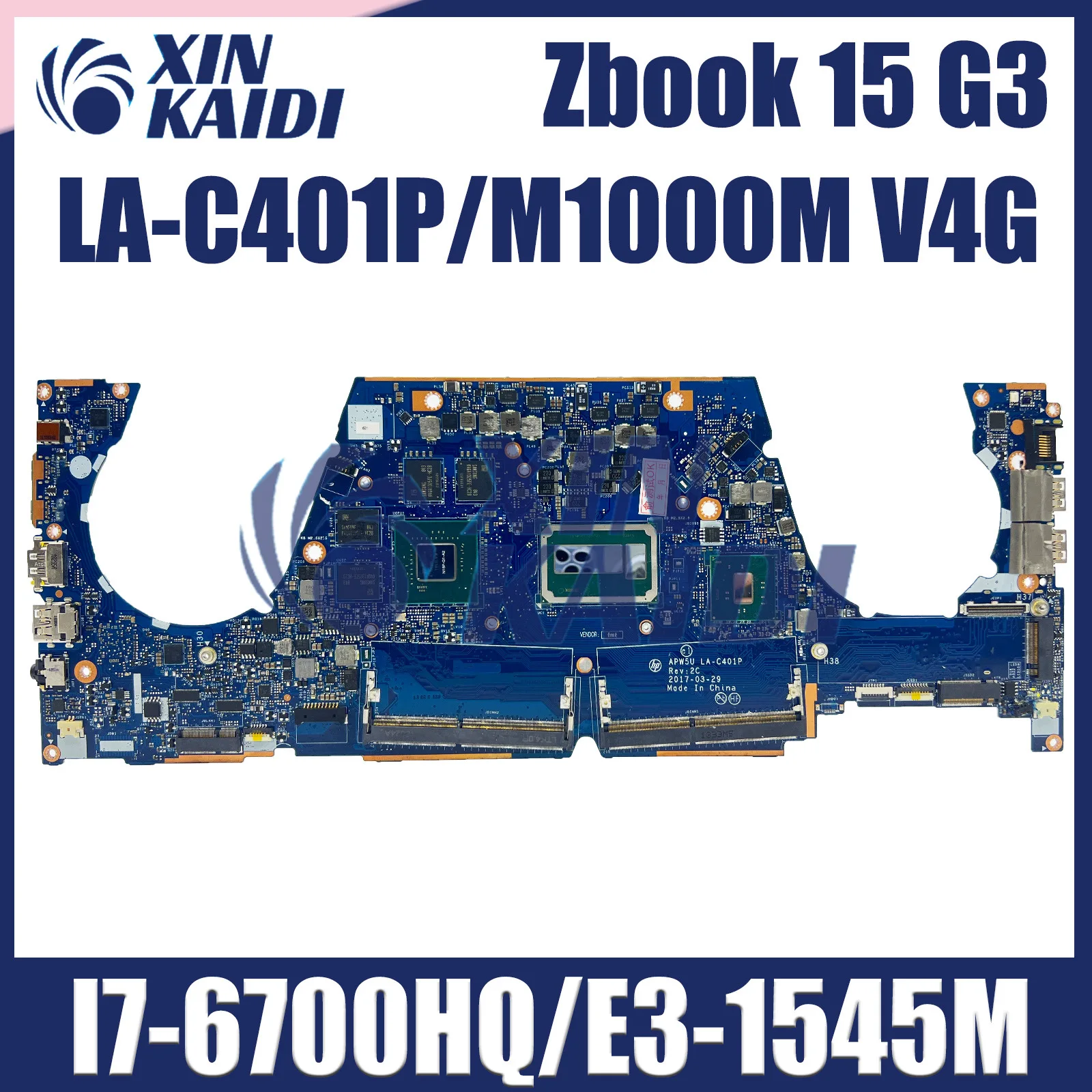 For HP ZBOOK 15 G3 Laptop Motherboard LA-C401P 840932-601 I5-6TH i7-6820HQ M1000M Fully tested and works perfectly ZBook Studio