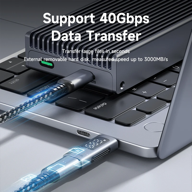 Hagibis pantalla LED 240W USB C adaptador tipo C a USB C conector USB4 40Gbps 8K @ 60Hz para Thunderbolt 4/3 iPhone 17 Macbook Pro - imagen 5