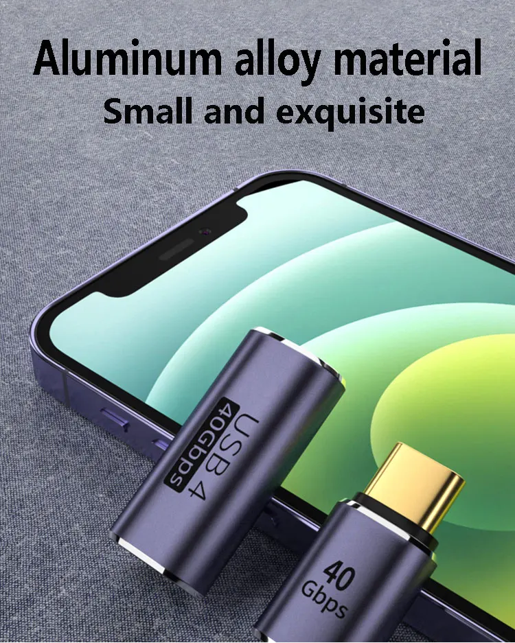 1 unidad USB4.0 40Gbps OTG tipo C USB 90 grados 100W 5A USB C a tipo C convertidor de carga rápida adaptador de datos USB C para Macbook 8K60HZ