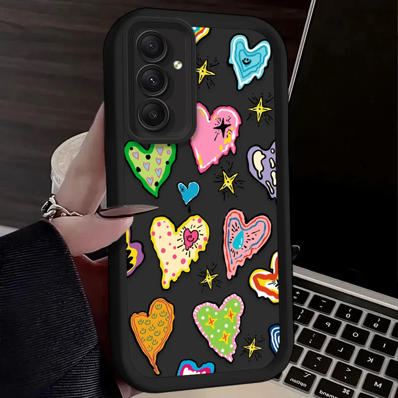 Funda artística colorida con forma de corazón de amor de Apple para Samsung Galaxy A24 A54 A05S A05 A34 A14 A53 A33 A23 A13 A52 A52S A32 A22 A12 A71 A51 A31 - imagen 4