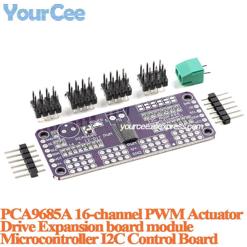 PCA9685A PCA9685 Módulo de placa de expansión de unidad de actuador PWM de 16 canales Microcontrolador Placa de control de interfaz I2C - imagen 5