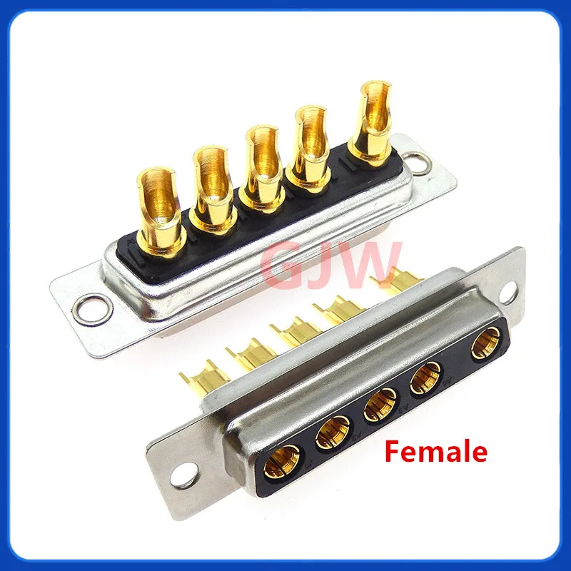 1 Uds 5W5 30A conector de alta corriente macho hembra chapado en oro adaptador de D-SUB tipo de soldadura enchufe de 5 pines soldadura de alta potencia DB - imagen 4