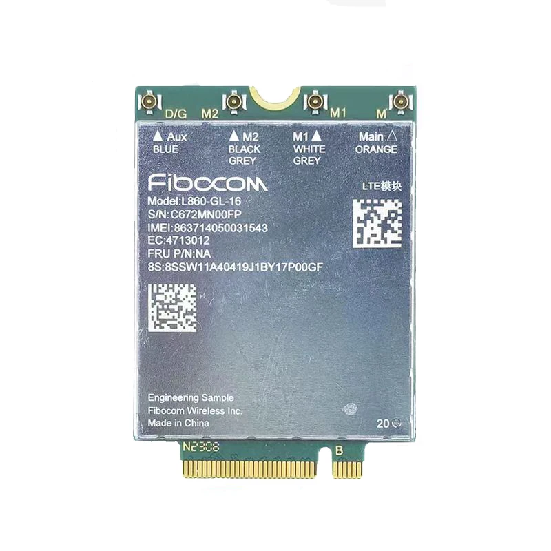 Módulo FIBOCOM L860-GL-16 LTE Cat16 para Thinkpad T14 T16 P14S P16S X13 L13 L14 L15 Gen3 portátil Intel XMM7560R + M.2 Key-B WIN11