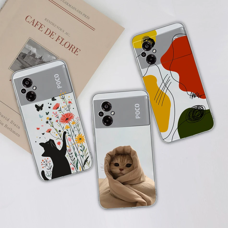Funda para POCO M5 M5S, parachoques creativo transparente suave de dibujos animados para POCO M 5 POCOM5S, Fundas de teléfono, Funda protectora trasera anticaída - imagen 5