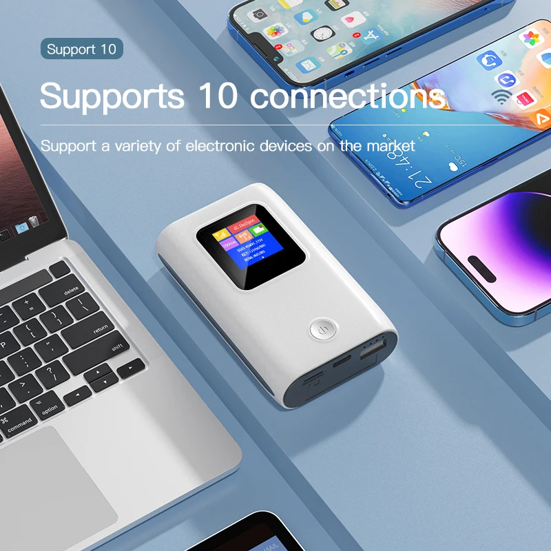 KuWfi-enrutador 4G Lte, módem portátil Wifi inalámbrico de 300Mbps, Mini punto de acceso para exteriores, Wifi de bolsillo, repetidor de ranura para tarjeta Sim, 6000mah - imagen 3