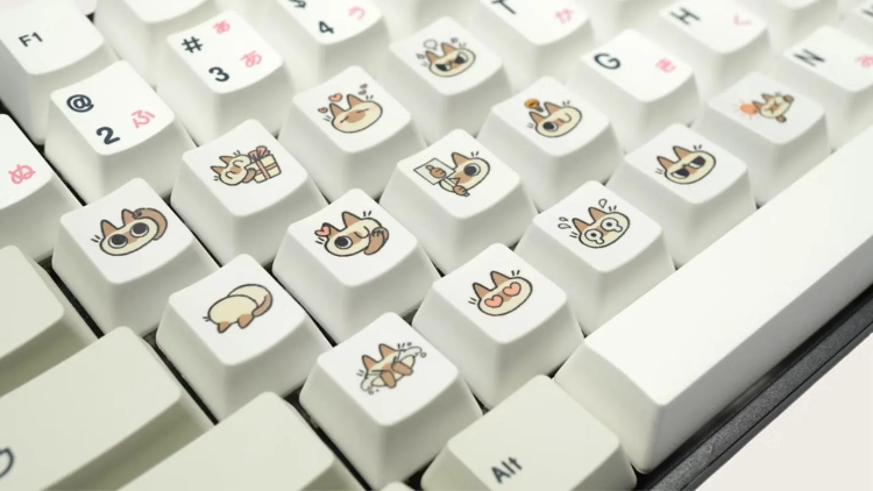 Teclas de gato de dibujos animados OEM R4, teclas PBT sublimadas con tinte de altura para teclado mecánico, regalo para niñas, decoración de personalidad - imagen 5