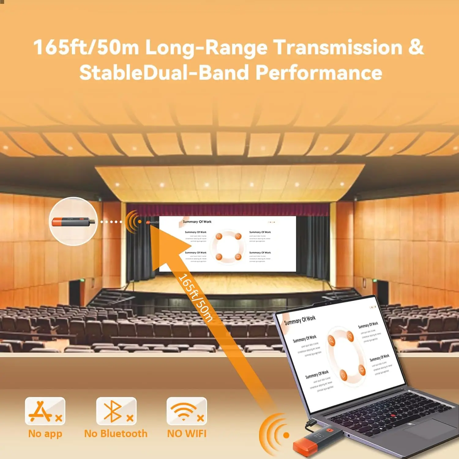 1080P 50M transmisor de Audio y vídeo inalámbrico extensor receptor adaptador de pantalla Dongle para TV Box Monitor proyector PC - imagen 3