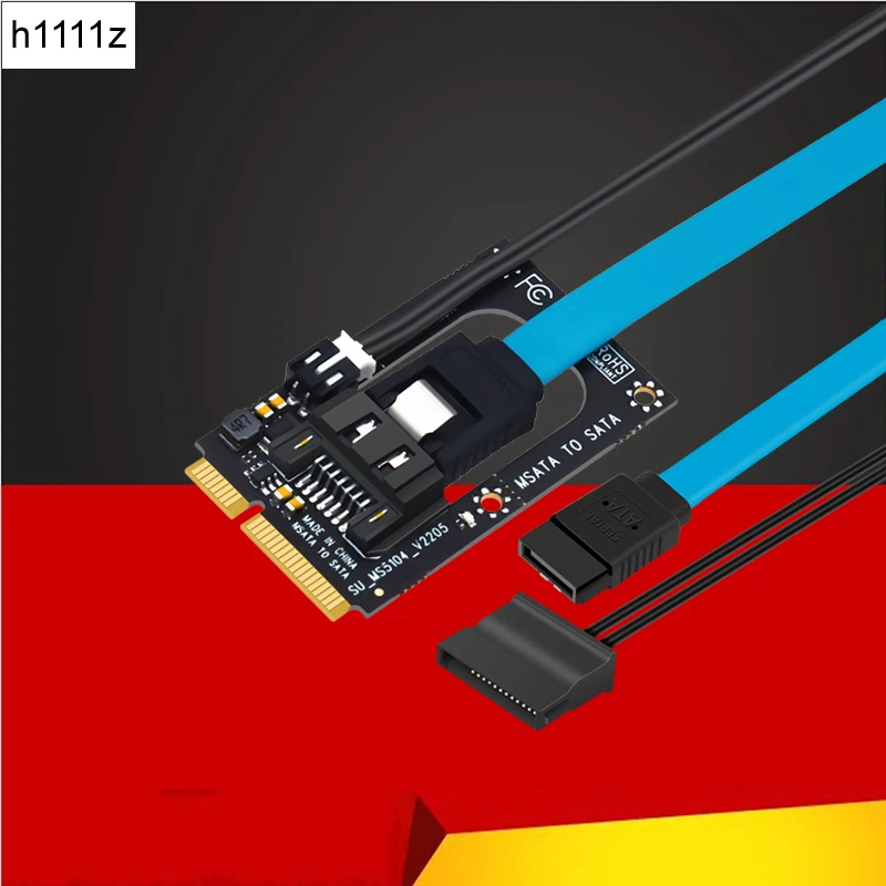 Adaptador de placa elevadora mSATA a SATA con extensión SATA3.0 de 7 pines Cable de alimentación de 5V Mini convertidor SATA a SATA para disco duro SSD de 2,5"