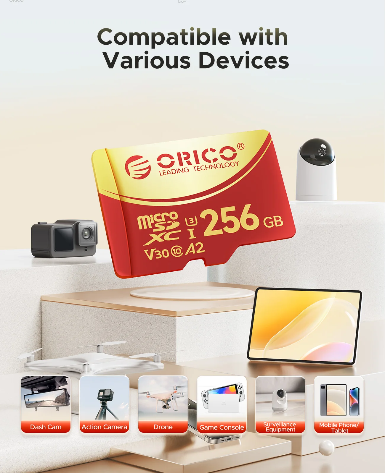 ORICO microSDXC UHS-I 4K UHD para Cámara Acción y Dashcam - imagen 5