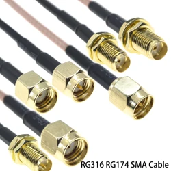 Cable Coaxial RF Prolongador Antena SMA Macho-Macho Flexible