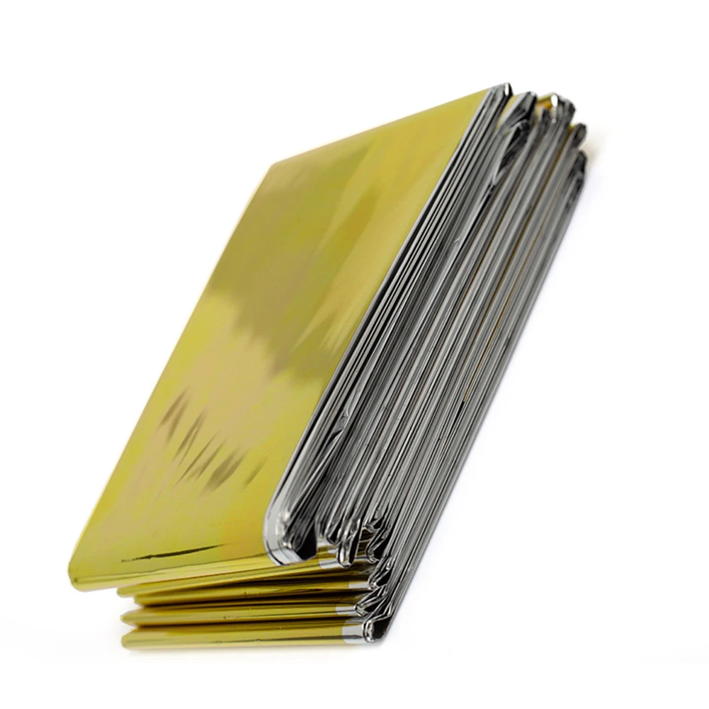 Manta de supervivencia de aluminio, ligera, impermeable, para acampar, mantas cálidas, aislamiento, salvavidas para senderismo al aire libre, viajes, caza - imagen 4