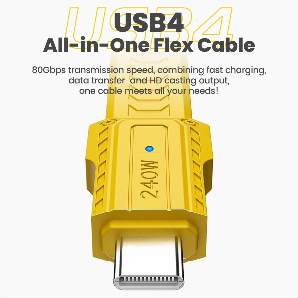 Cable USB C corto USB4 de 240W, llavero tipo C a tipo C, Cable de carga rápida, transferencia de datos de alta velocidad ﻿ Cable portátil del banco de energía - imagen 2