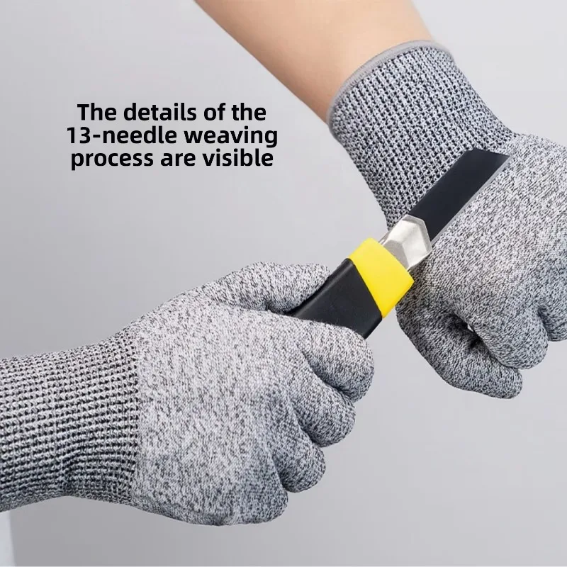 1 par de guantes anticortes seguridad laboral autodefensa hombre a prueba de cortes cocina carnicero corte calor resistente a puñaladas guantes de mano duraderos - imagen 4