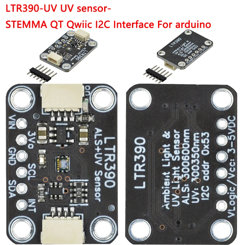 LTR390 280nm 430nm Sensor de luz de gravedad UV compatible con I2C UART 3,3 V 5V para detección de intensidad de luz experiencia meteorológica