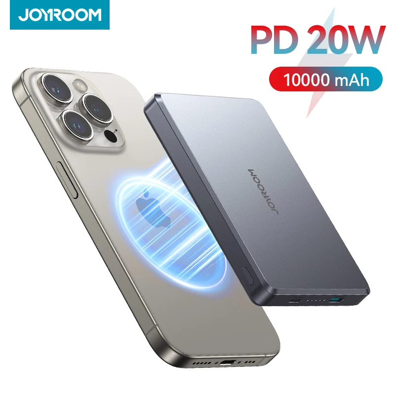 Joyroom-Banco de energía magnético inalámbrico, 20W, 10000mAh, Cable tipo C, cargador delgado portátil MagSafe para iPhone serie 16-12