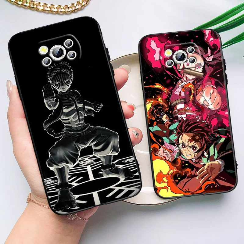 Demon Slayer-funda suave para teléfono móvil, carcasa negra para Xiaomi Poco X6, X5, X4, X3, F4, F3, NFC, M6, M4, GT, S Pro, 4G, 5G, C65, Kimetsu No Yaiba - imagen 3