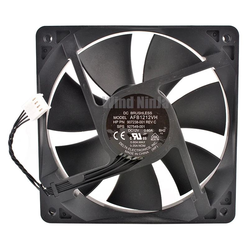AFB1212VH 12cm 120mmX25mm 4 pines DC12V 0.60A ventilador de refrigeración para CPU de chasis de estación de trabajo Z4 G4 Compatible con 907238 -001 927549 -001 - imagen 3