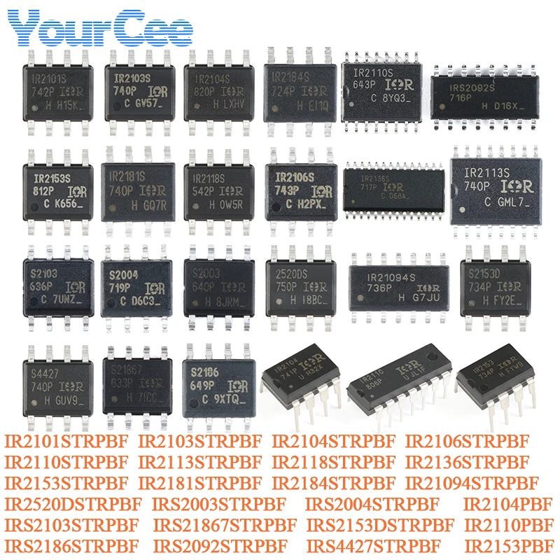 5 uds IR2104STRPBF IR2104S SOIC-8 IR2101STRPBF IR2103STRPBF IR2110STRPBF IR2181STRPBF IR2184STRPBF IRS21867STRPBF IR2110PBF IR215