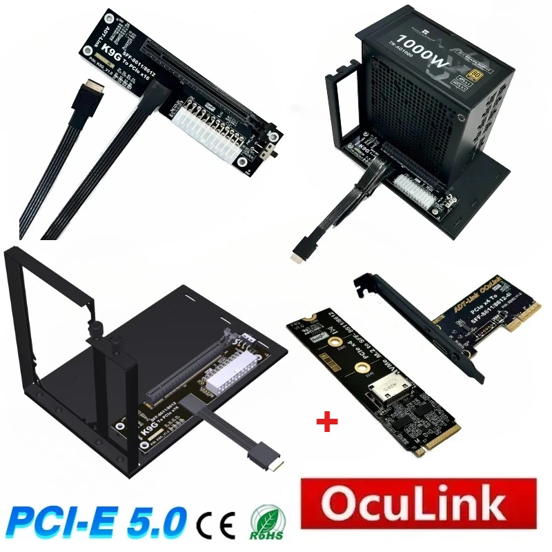 Actualización K9G-BK7 EGPU Oculink GPU Dock Pcie5.0 X4 Notebook portátil a tarjeta gráfica de vídeo externa M.2 OCuLink a PCIE X16 GPU Kit - imagen 3