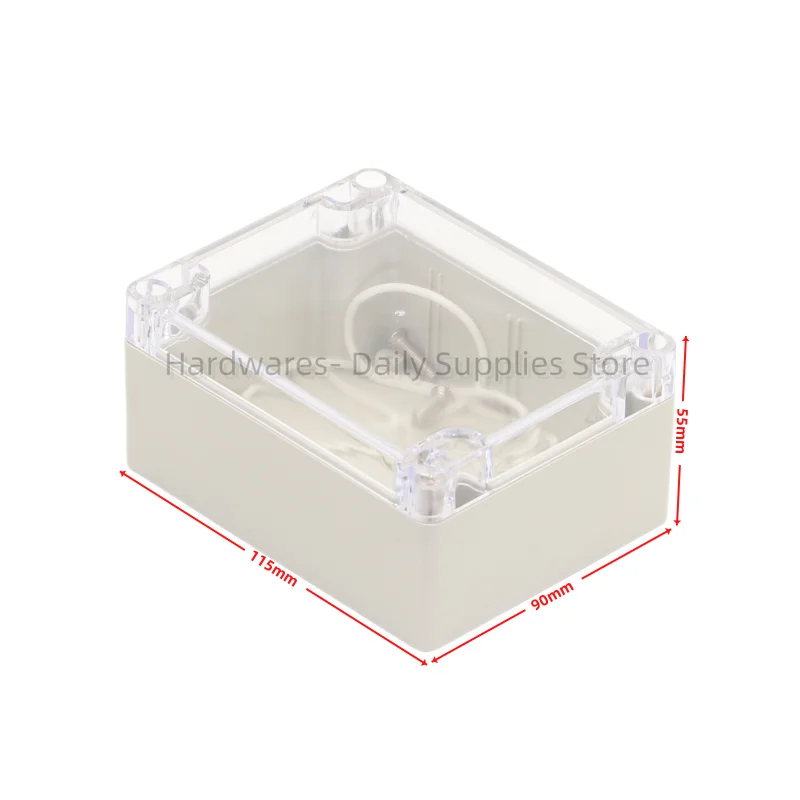 Caja de plástico impermeable de 115x90x55mm, cubierta transparente, caja de proyectos electrónicos DIY, 115mm x 90mm x 55mm, 1 ud.