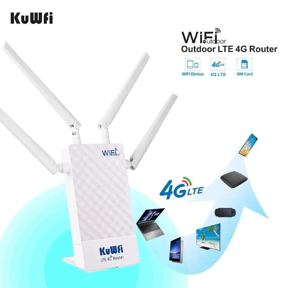 KuWFi 4G CPE enrutador exterior 300Mbps Wifi enrutador antena externa soporte puerto filtrado DMZ MAC configuración IP para cámara IP - imagen 2