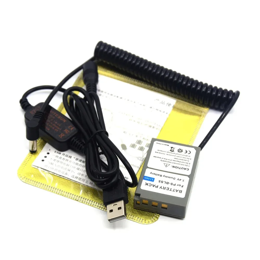 Batería simulada de PS-BLS5, acoplador de CC con cabezal macho y Cable USB para Olympus BLS-5, bolígrafo de OM-D, E-M10, E-PM2, E-PL2, E-PL5 - imagen 5