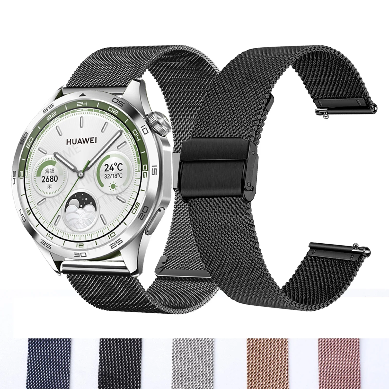 Correa de Metal de 18mm para Huawei Watch GT6, pulsera de repuesto de 41mm para Huawei GT 6 5 4 41mm/GT5 Pro 42, pulsera para mujer - imagen 2