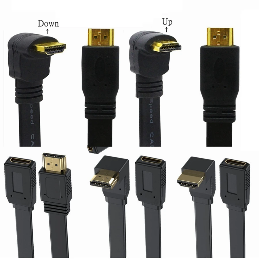 Cable HDMI Plano 90° Alta Velocidad Full HD