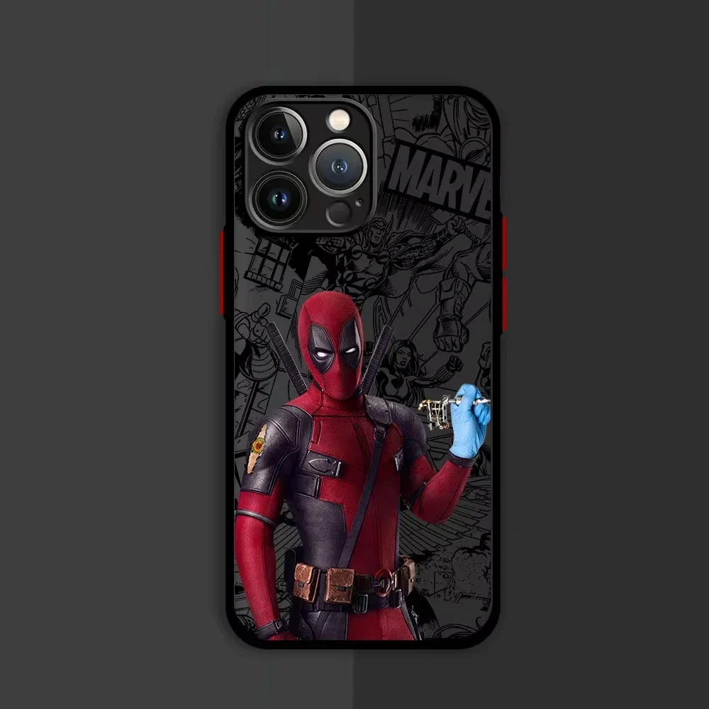 Funda mate de lujo para PC dura de Marvel Deadpool para iPhone 16 15 XR X 14 16 Plus XS Max Mini 15 16 Pro Max 12 11Pro 7 8 Plus SE - imagen 3