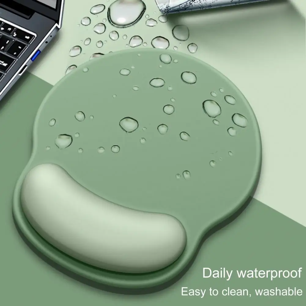 Alfombrilla de ratón verde menta con reposamuñecas, cómoda, reposabrazos, antideslizante, ergonómica, para Gamer, Ordenador de oficina, portátil, Typist - imagen 3
