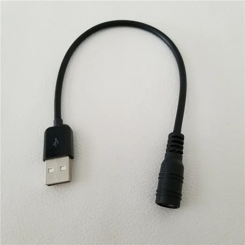 Adaptador convertidor USB tipo A macho a 5,5 x 2,1 mm CC hembra Cable de carga de alimentación negro 30 cm - imagen 2