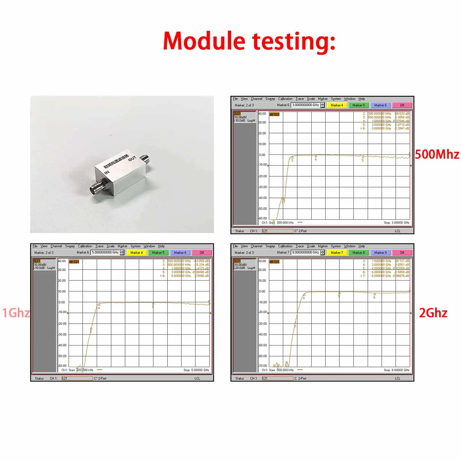 HPF 500MHz 1GHz 2GHz RF filtro de paso alto filtro de rechazo de señal de baja frecuencia comunicación de sistemas transmisor/receptor SMA - imagen 2