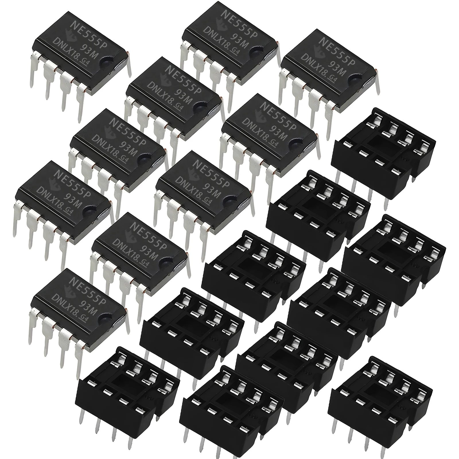 20/50 Uds (10/25 cada una) nuevo NE555 NE555P IC 555 Chip oscilador de programación de temporizador enchufes DIP-8 de 8 pines para generador de pulsos - imagen 5