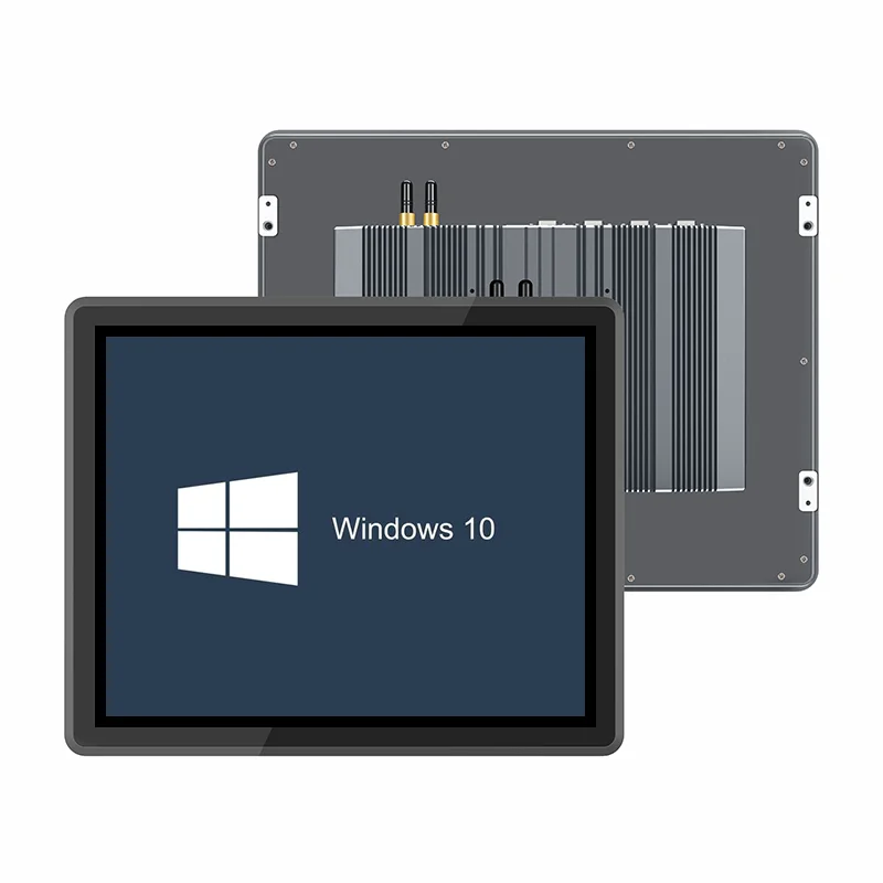 PC de panel industrial de 19 pulgadas, PC táctil industrial todo en uno, PC táctil capacitiva, PC de montaje VESA integrada, gris plateado - imagen 5
