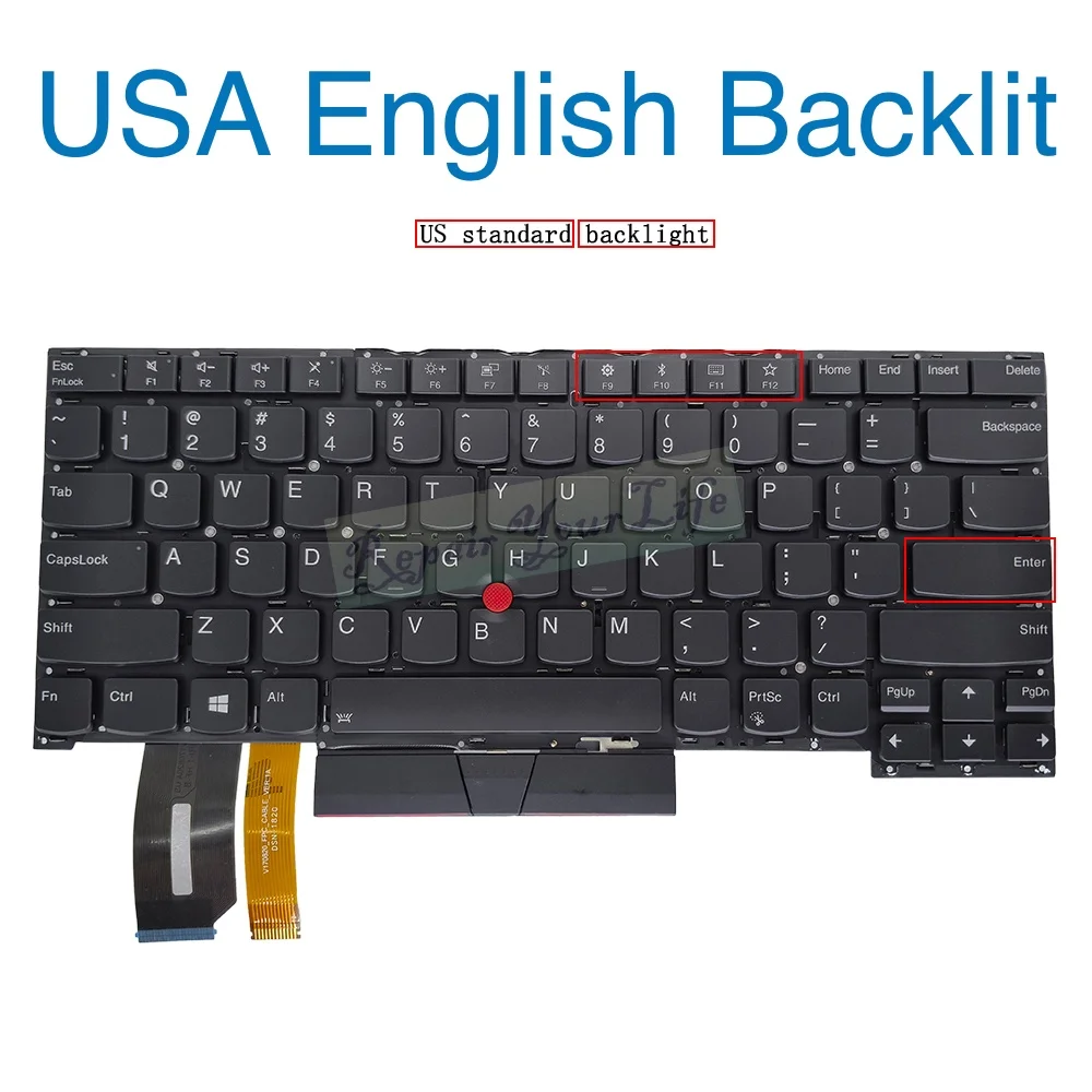 Teclado retroiluminado US para portátil Lenovo ThinkPad P1 X1 Extreme Gen 1 Gen 2, T490S T495S 14,0, 02HM208 02HM244 V170820ES1 SN20R58841 - imagen 3