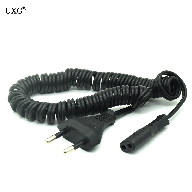 Cable de alimentación de la UE, conector de 2 pines de CA, conector de resorte de la UE, apto para cámaras, impresoras y portátiles, Figura 8 C7, 1m - imagen 5