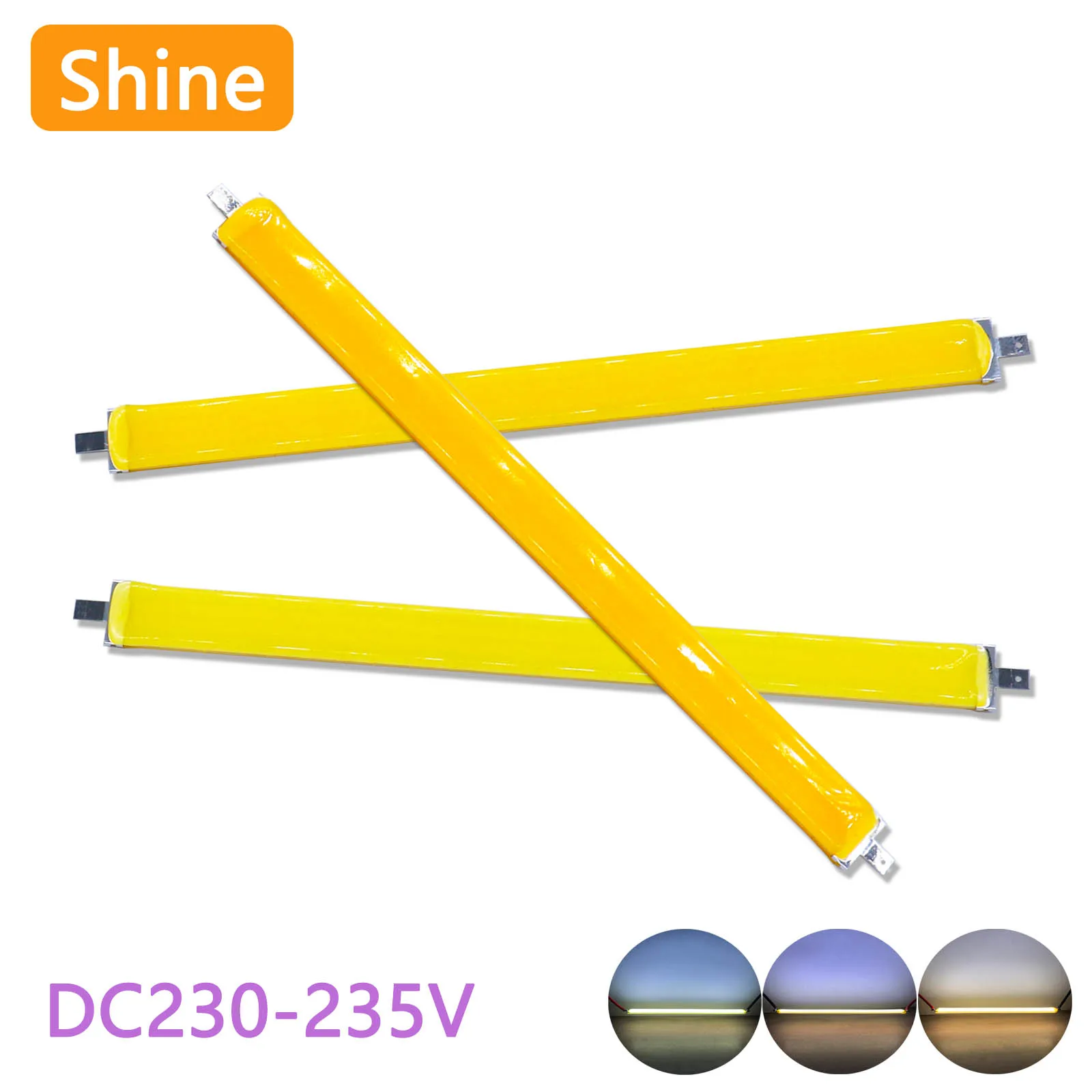 10 Uds 6-7W LED filamento duro sustrato cerámico de alto voltaje DC230-235V bombilla de tubo LED de tres colores con accesorios de iluminación DIY