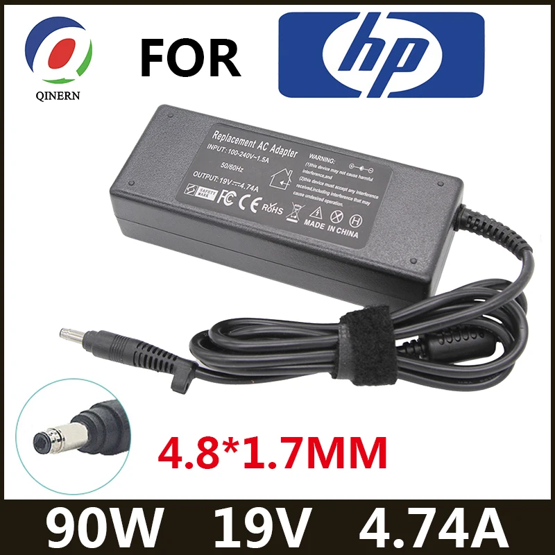 QINERN 19V 4.74A 90W 4,8*1,7mm AC cargador de ordenador portátil adaptador de corriente para HP G70/G70t/G71 adaptador de ordenador portátil para cargador portátil HP