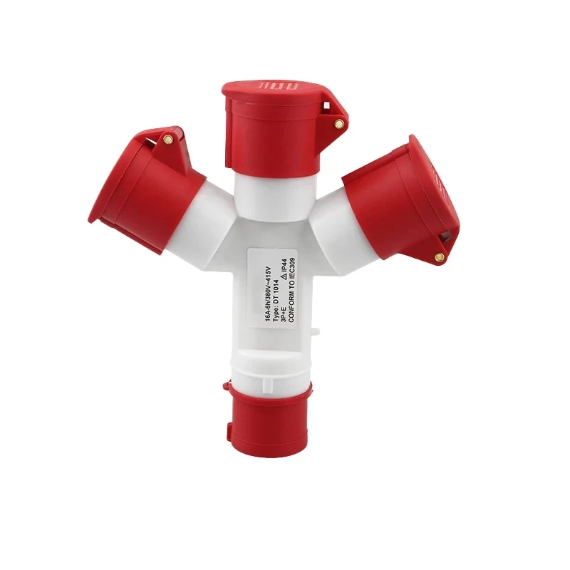 KRE IP44 enchufe Industrial impermeable enchufe tipo Y de tres vías 16A 32A 3 4 5 pines cableado y conector eléctrico trifásico 1013 - imagen 5