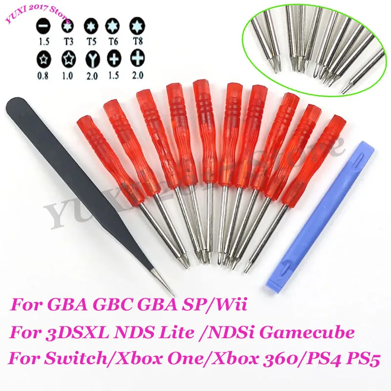 1/2 juegos de destornilladores de tres alas, destornillador para Wii Gameboy GBA SP para DS Lite NDSi Xbox One 360 PS4 PS5, herramientas de reparación