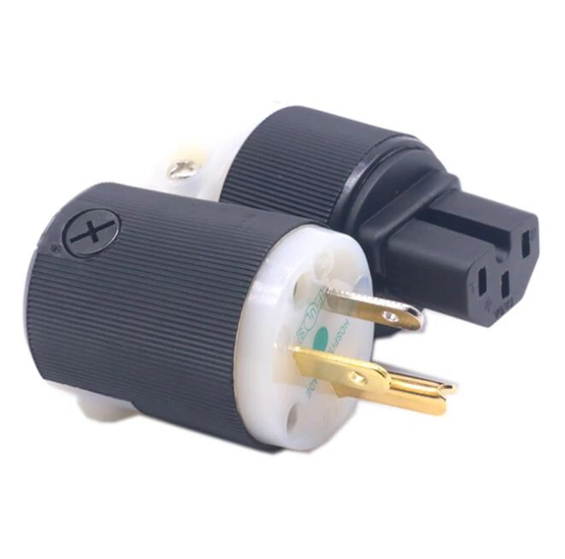 Hubbell chapado en cobre chapado en oro + chapado en rodio versión estadounidense enchufe de alimentación de alta fidelidad y conector IEC DIY - imagen 5