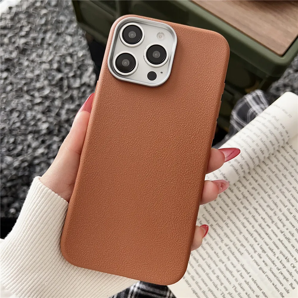 Funda de teléfono con patrón de cuero mate para Samsung S25 S24 S23 S22 Ultra S21 Plus S20 FE Note 20, funda trasera de silicona suave a prueba de golpes - imagen 4