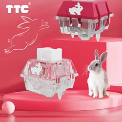 Interruptores Mecánicos TTC Rabbit Rosa 5Pines 42g Silenciosos Lubricados
