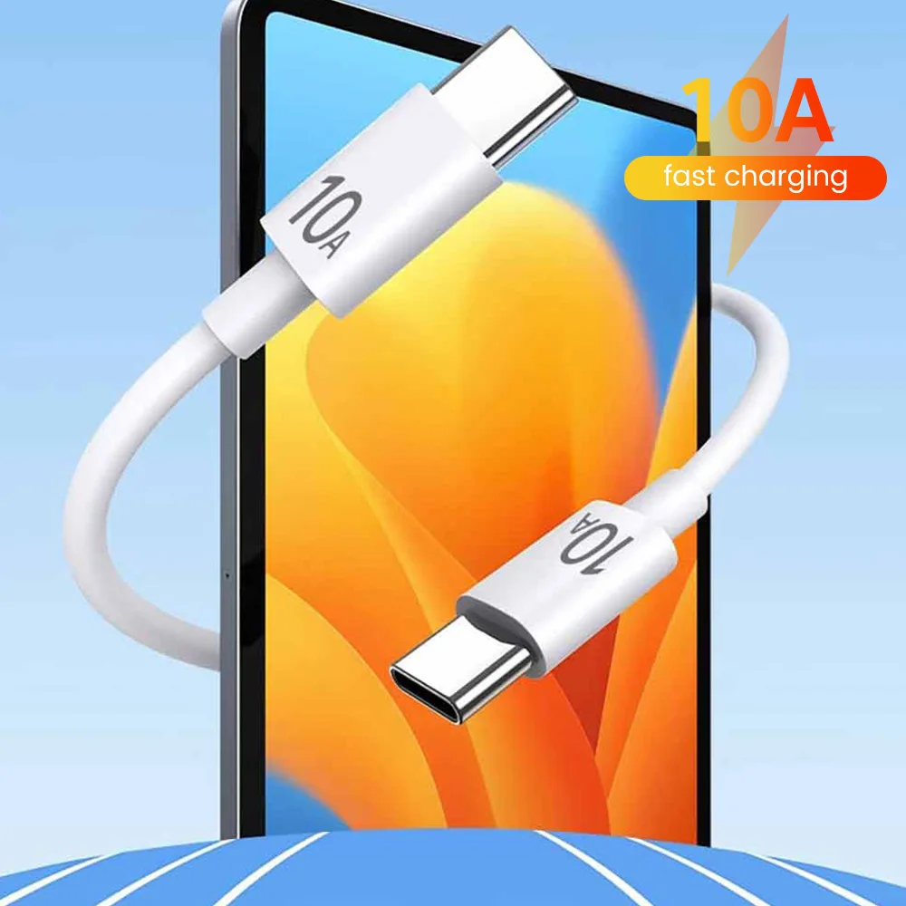 Cable de 10A tipo C a tipo C PD, cargador rápido, Cable de datos de carga para iPhone 15 Pro Max Plus, Xiaomi, Samsung, Huawei, Cable de USB-C para teléfono - imagen 2