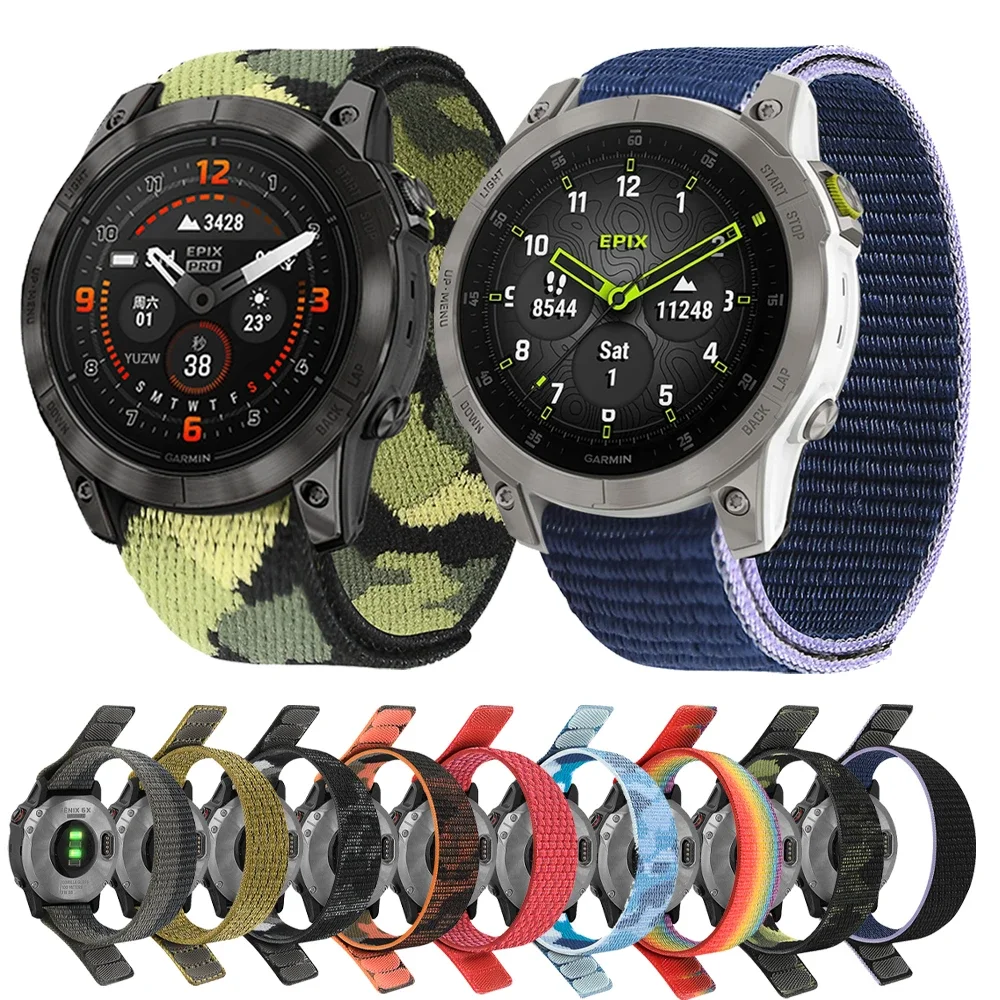 Correa de nailon QuickFit de 22mm y 26mm para Garmin Fenix 7 7X 6X Pro/Epix Pro Gen 2 51mm 47mm/Fenix6 5Plus 5XPlus, correa de reloj trenzada