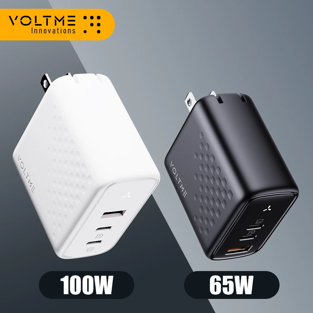 VOLTME-cargador USB tipo C GaN III 100W, carga rápida 4,0 para MacBook Pro, Iphone 14 Pro Max