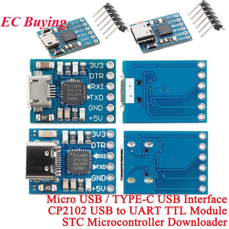 10 uds/1 unidad CP2102 MICRO/TYPE-C USB a Serial UART TTL módulo de conversión convertidor STC microcontrolador descargador reemplazar FT232