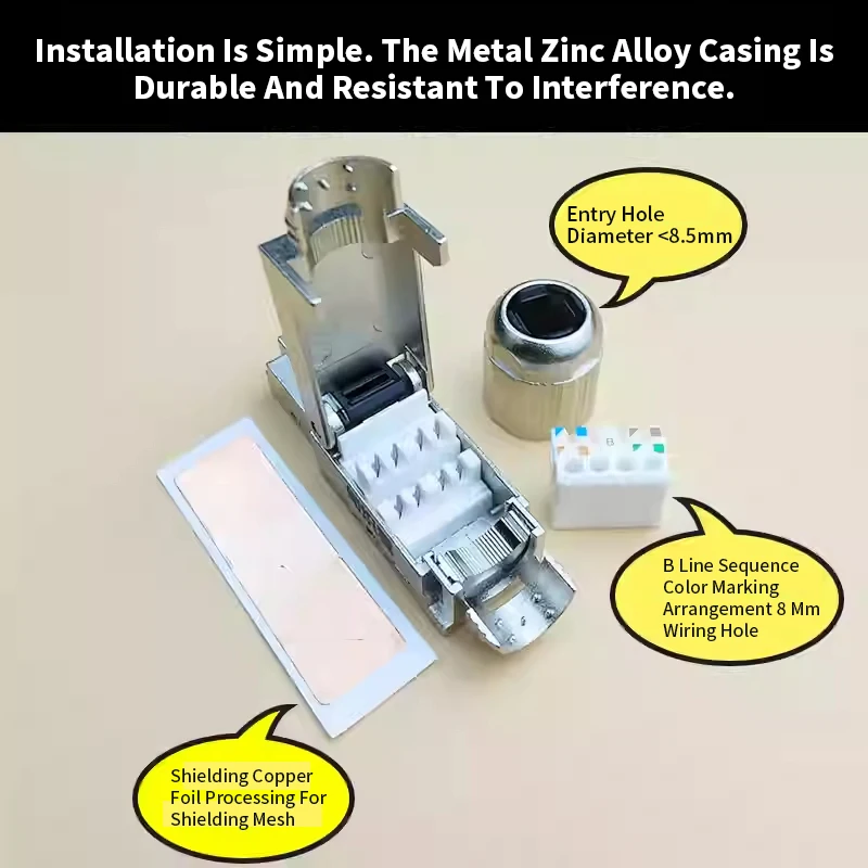 Cabezal de cristal RJ45 sin presión de red para Cable de red de grado Industrial CAT5E CAT6A CAT7 blindaje conector Gigabit de 10GB - imagen 3